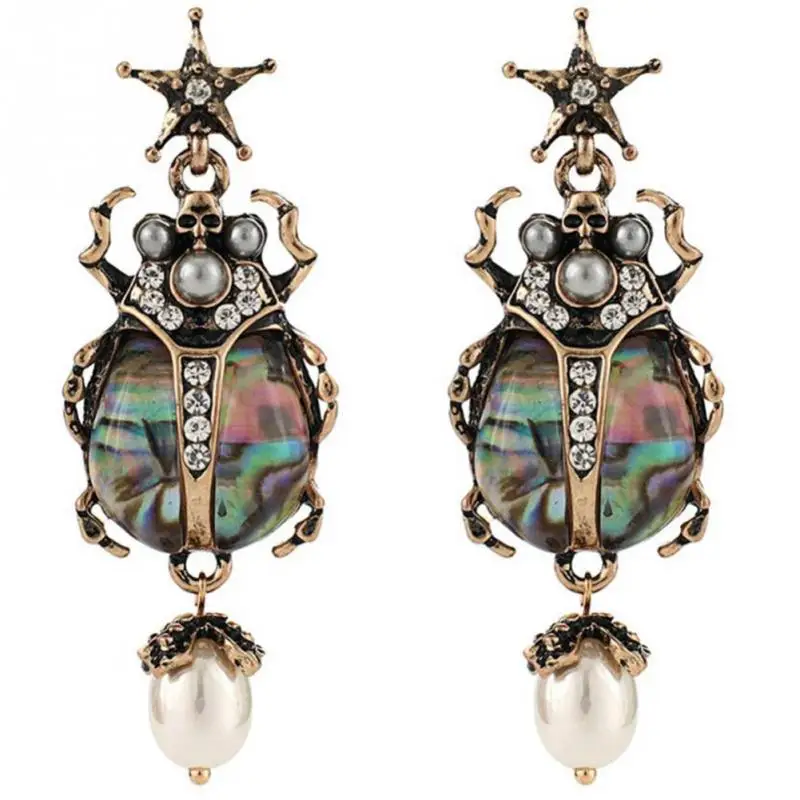Крутые Винтажные серьги в виде звезд и насекомых 2018 подвески с кристаллами жук