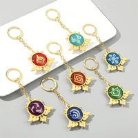 anime keychain genshin impact vision element weapons eye of original god key chain accessories bag pendant key ring gifts