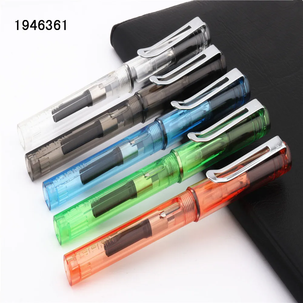Jinhao 599 Прозрачный 6 цветов студент школа офис канцелярский Перьевые Ручки Новинка