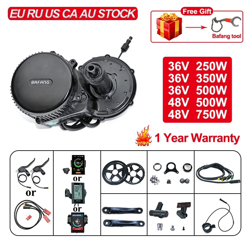 Мотор Bafang BBS02 BBS01 48 в 750 Вт/500 Вт 36 250 Вт/350 8fun комплект двигателя для