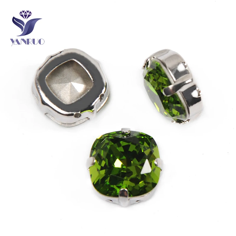 YANRUO 4470 все размеры Olivine огранка подушки стразы с кристаллами пришивные камни для