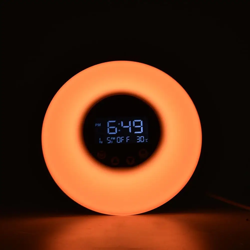 Головная лампа для спальни будильник декор лестницы сенсорная вспышка 9 цветов