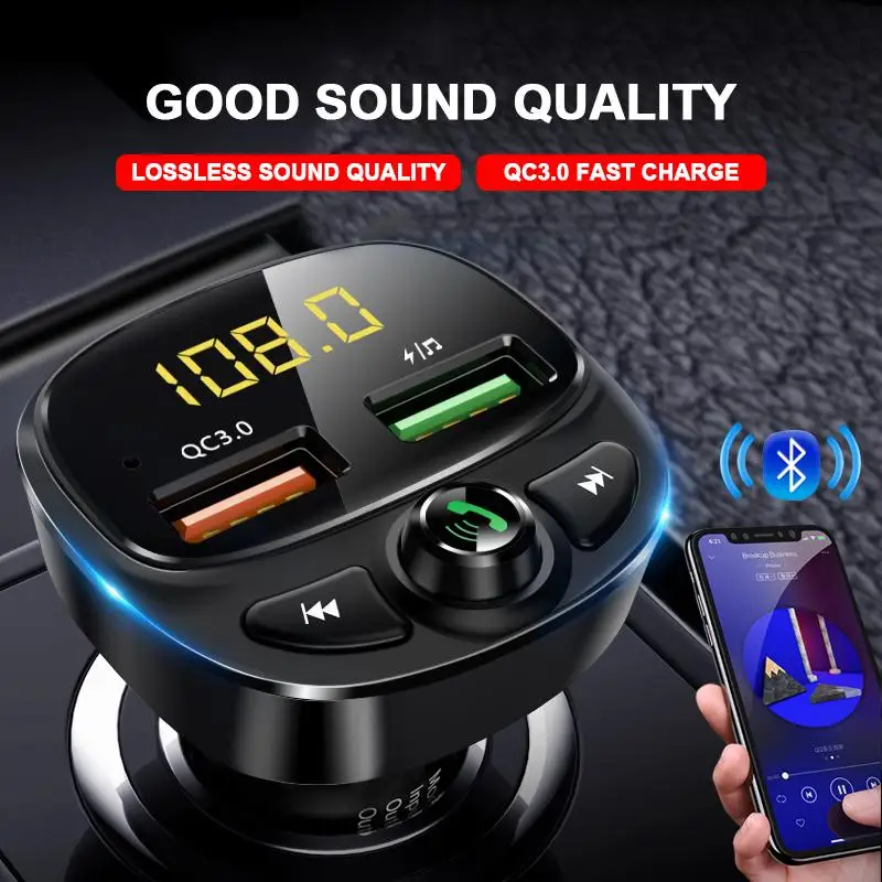 Автомобильный FM-трансмиттер Bluetooth 5 0 беспроводной автомобильный комплект