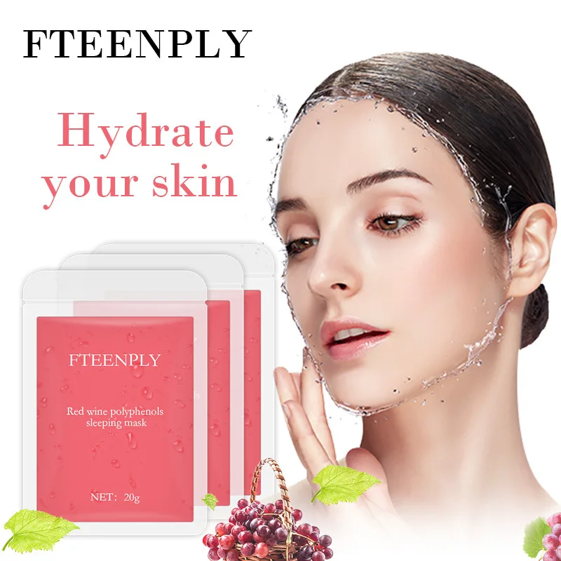 

Полифенольная маска Красного вина 20 г * 3 шт. желе не моющаяся маска для сна блестящая увлажняющая антивозрастная против морщин уход за кожей