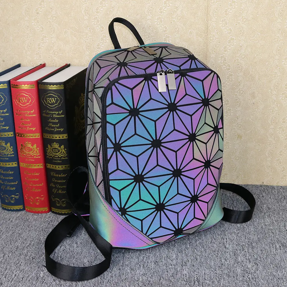 

X157 Luminous color changing backpack gradient color campus zipper men's and women's backpacks