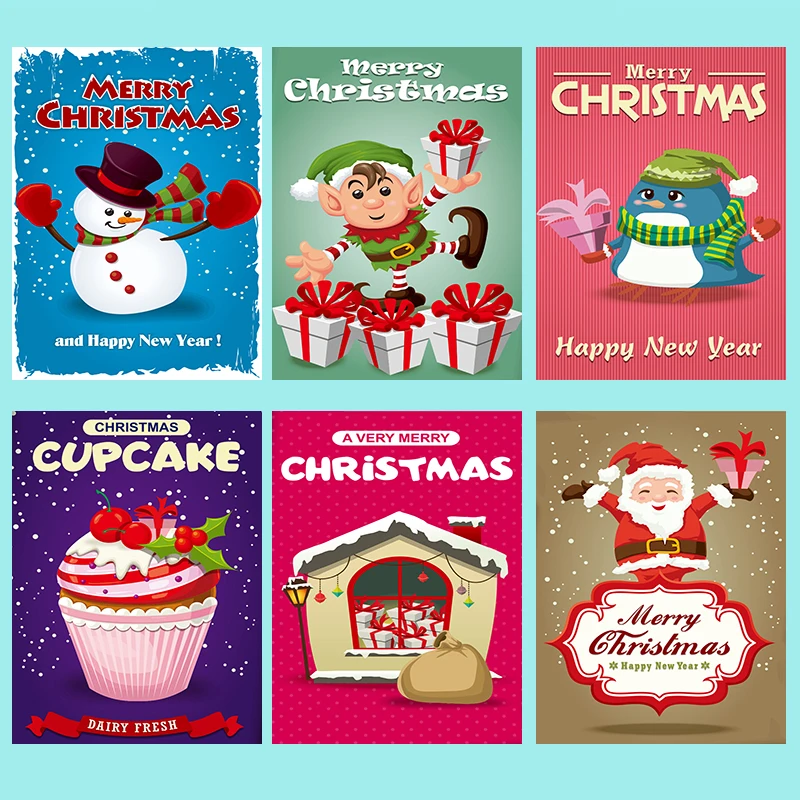 24 шт./лот мини поздравительные открытки Санта Клаус Рождественская Праздничная