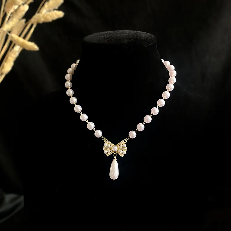 

Luxury Ethnic Bride Wedding Choker Necklace for Women Antique Gold Color Multilayered Pearl Big Crystal Flower Morocco Jewelry