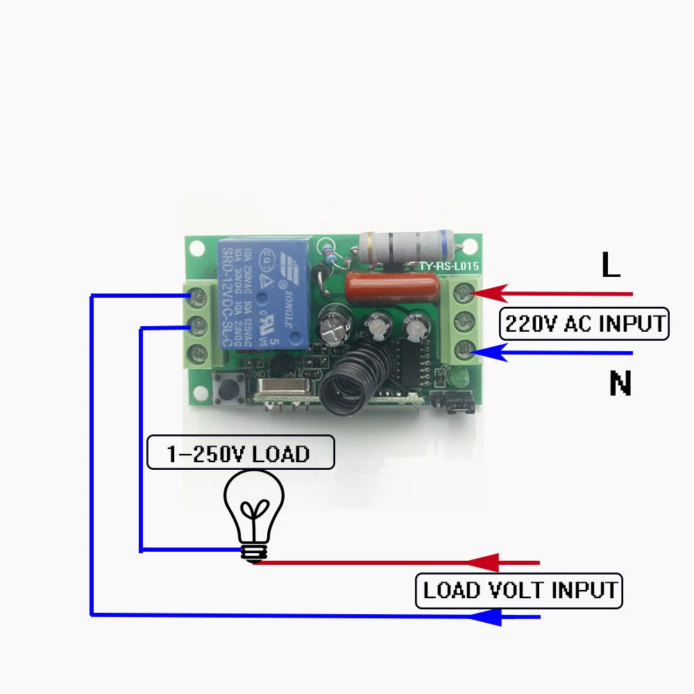 220V 10A 1CH RF Беспроводной дистанционный переключатель светильник светодиодный SMD