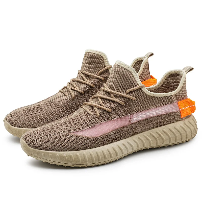 

2021 Spring New Breathable Flying Woven Men's Shoes Terracotta Trendy Coconut Shoes Korean Sports Casual Shoes