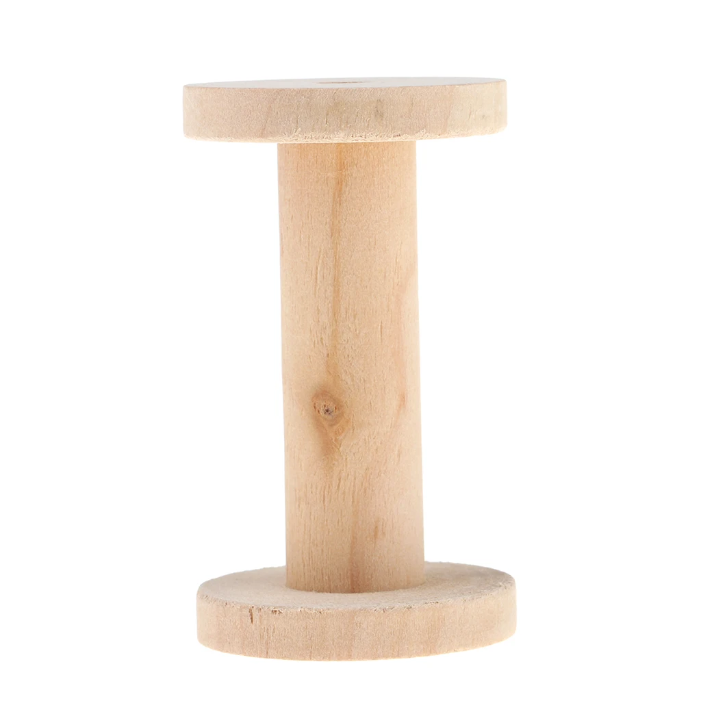 

Wood Spool Natural Color Empty Thread Spools Cylinder Craft Round Ends Bobbins-1.96 x 3.3inch