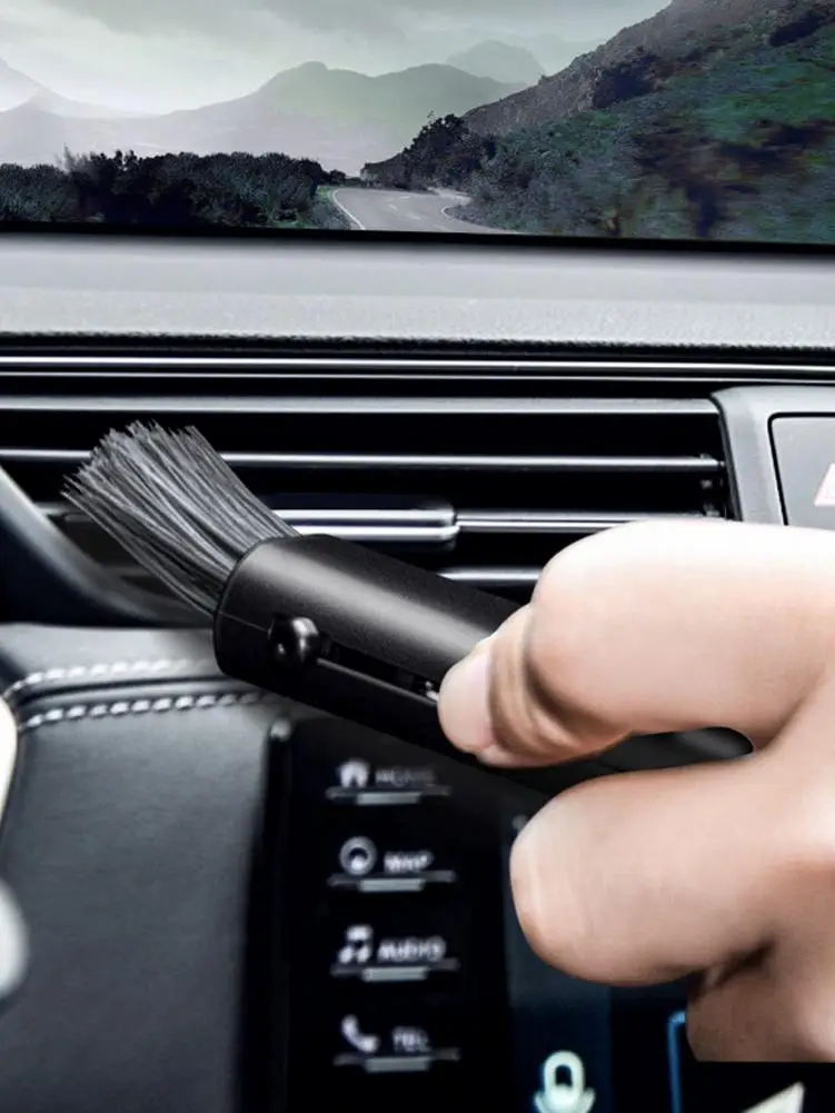 

Двухсторонняя щетка для чистки автомобиля, щетка для чистки вентиляционного отверстия кондиционера, детали для удаления пыли, шторы, щетка