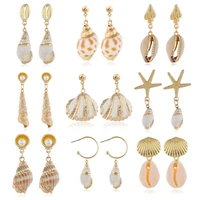 kirykle women bohemian sea shell conch geometric pendant earrings fashion ocean summer beach drop earrings female jewelry gift