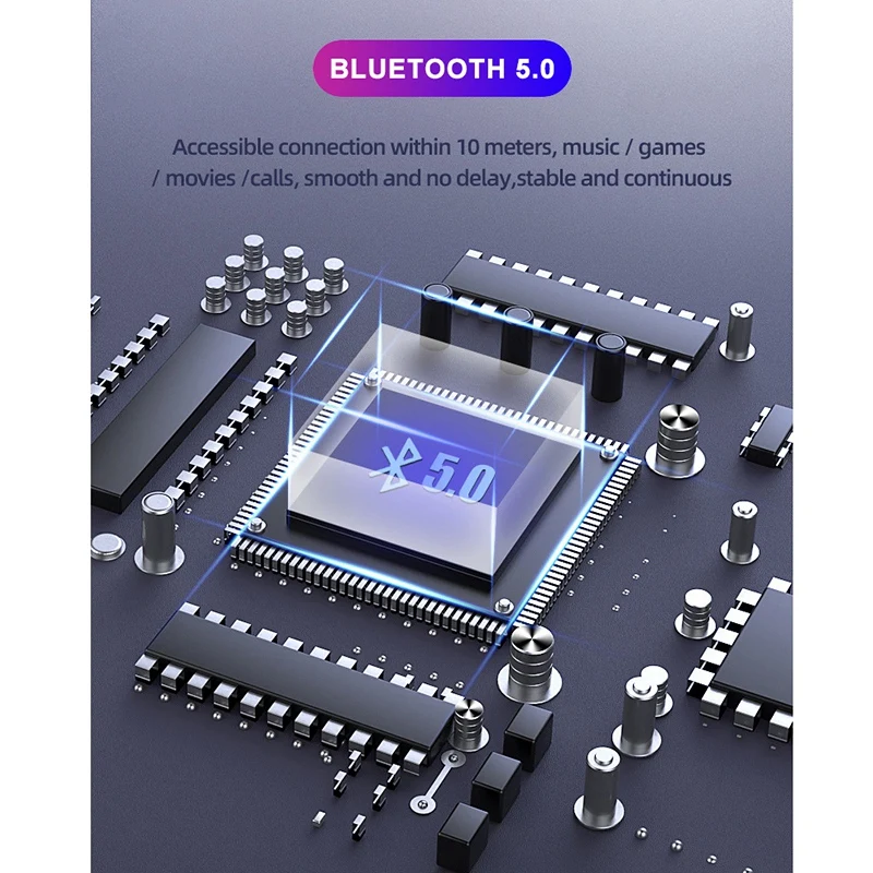 

Bluetooth Earphones with Microphone 5.0 HIFI Mini Noise Cancelling TWS Earbuds Waterproof Wireless Headphones