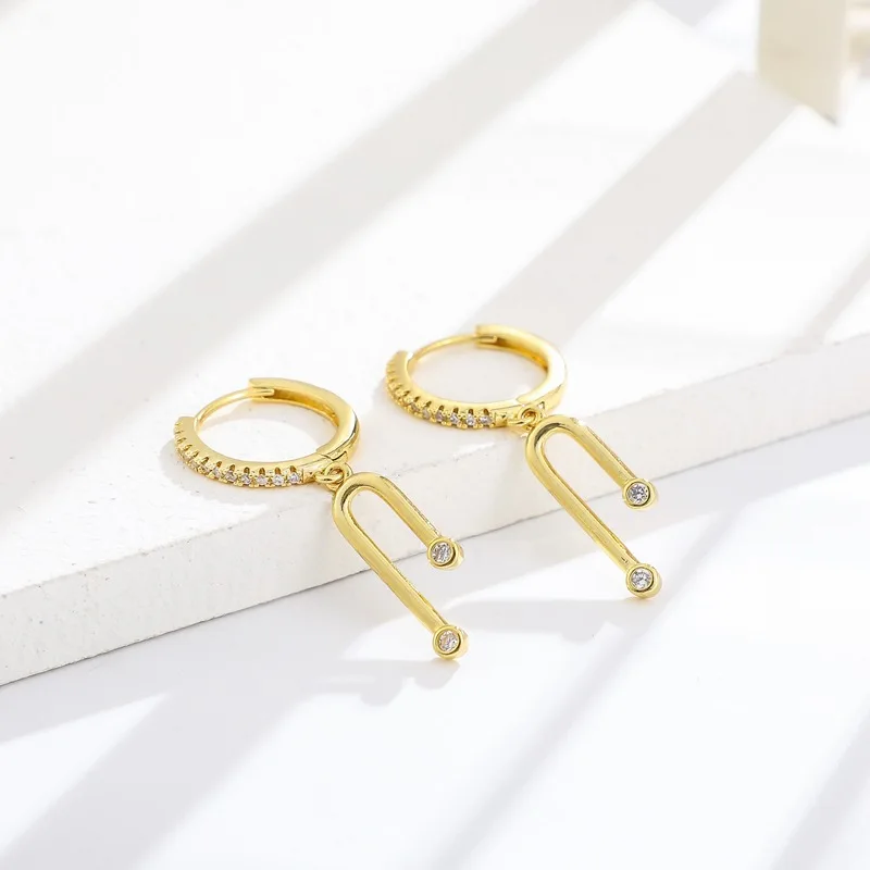 

VENTFILLE 925 Sterling Silver Fashion New Style Diamond Umbrella Handle Pendant Earrings Personalized Earrings Female Gifts