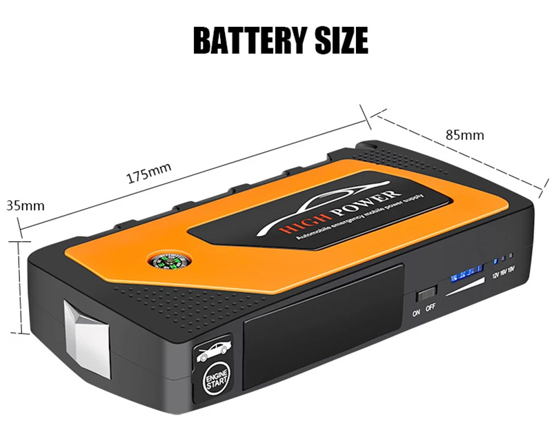 

Car Jump Starter Power Bank 18000mAh Portable Emergency Start-up Charger for iPhone 12 iPad Car Booster Battery Starting Device