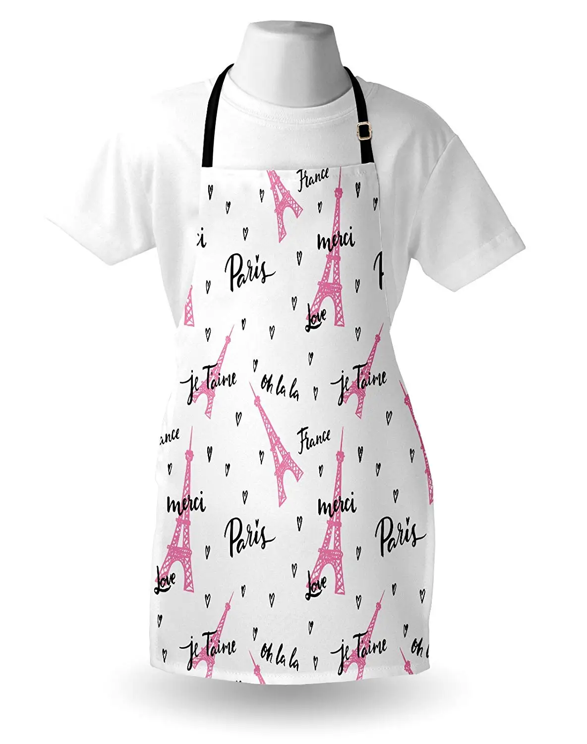 Фартук с Эйфелевой башней Франция Париж Oh La Эйфелева башня сердца каллиграфия