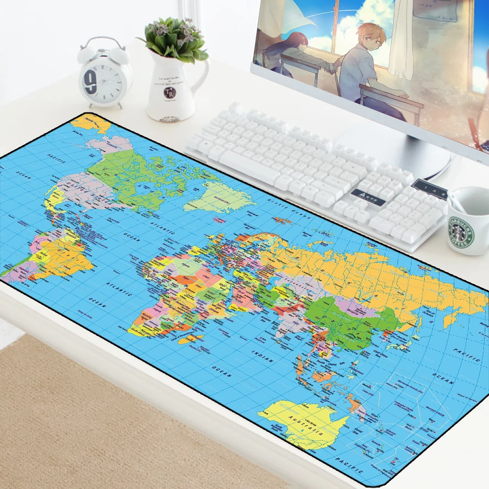 Gaming Mouse Pad Large Gamer Computer Mousepad Table 900x400mm Big Mat World Map XXL Keyboard Desk Mousepad for Laptop Notebook