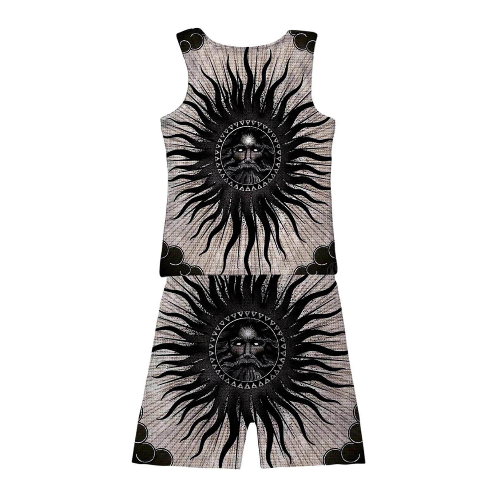 

New Men Hawaiian Sets Printing 2021 Summer Sleeveless Leisure Shirt Beach Shorts Streetwear Casual Men Suit 2 Pieces #T3G