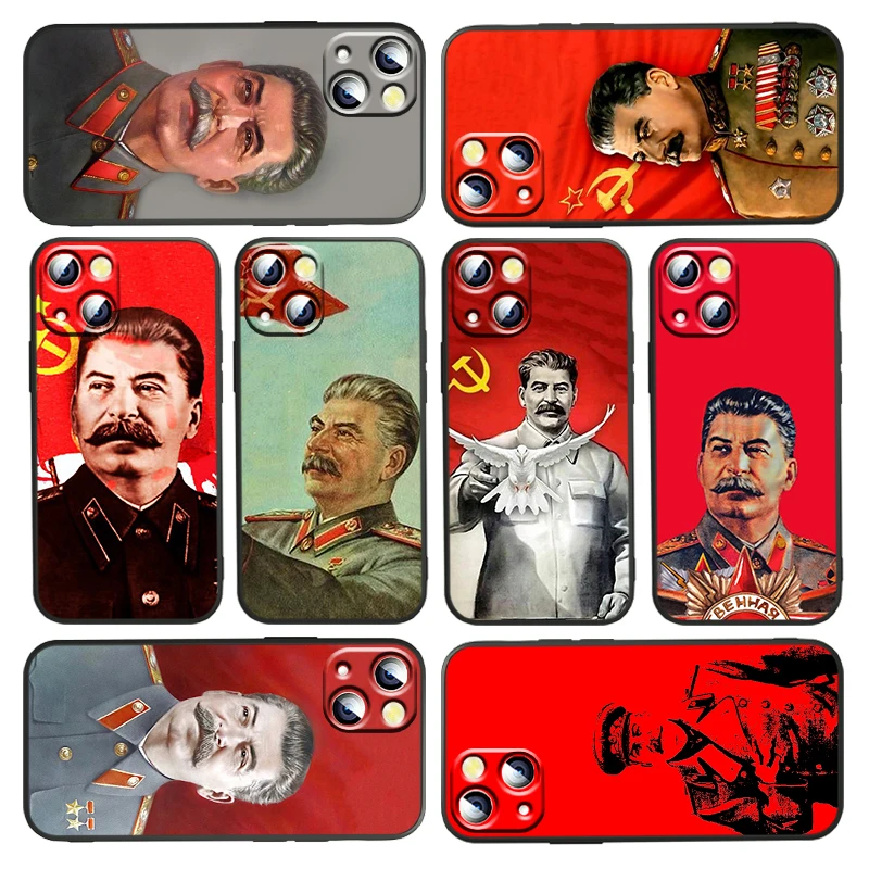 

Stalin Soviet Union Phone Case For Apple iPhone 13 12 11 SE XS XR X 7 8 6 5 S mini Plus Pro MAX 2020 Black Soft TPU Cover