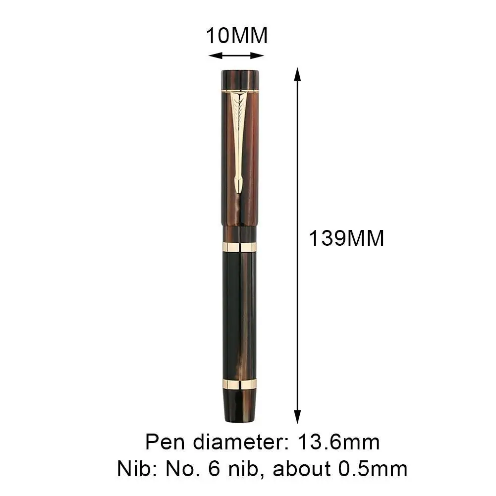 

Exquisite Fashion Resin Fountain Pen No. 6 Bock Nib 0.5mm Fine Imported Writing Germany with Size Converter Beautiful Golde A8B1