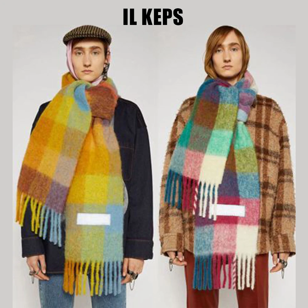 Зимние шарфы IL KEPS для женщин шали Женские аксессуары Клетчатое одеяло из пашмины