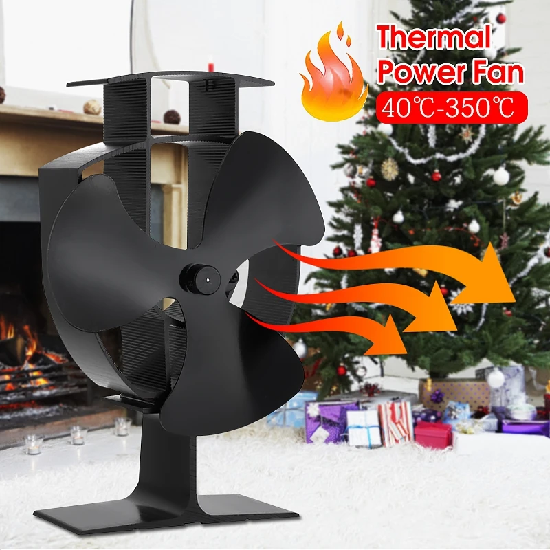 

3 Blade Stove Fan Heat Self-Powered Wood Burner Stove Fan Burner Fireplace Ecofan Heat Ultra Distribution Quiet Efficient Tool