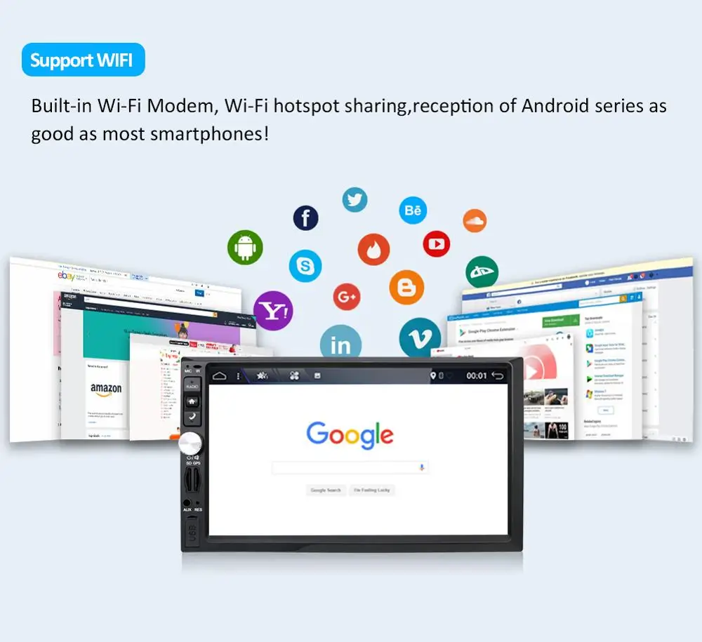 Автомагнитола Bosion на Android 10 0 с 7-дюймовым экраном GPS-навигацией радио AUX Bluetooth