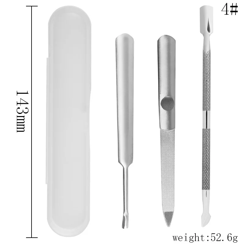 1 Набор радужных двухконцевых инструментов для удаления кутикулы ложка