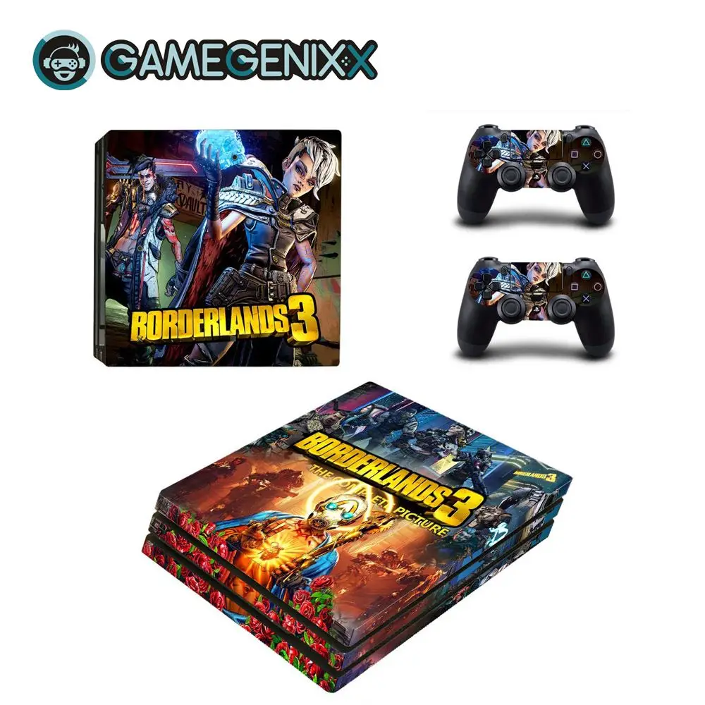 Защитная Наклейка на кожу GAMEGENIXX для консоли PS4 Pro и 2 контроллера-borderland 3 |