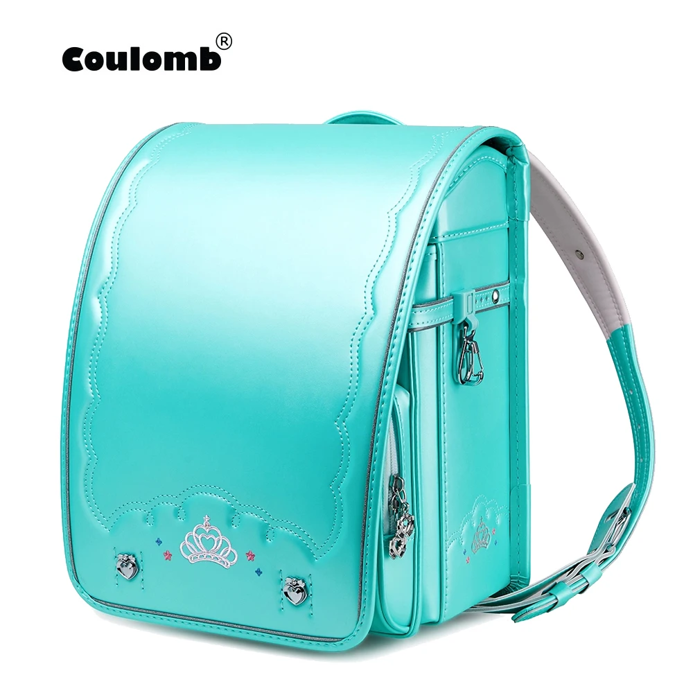 Coulomb New Crown Children Japanese School Bag kawaii Girls Kid Orthopedic Backpack mochilas Students Japan PU Randoseru сумка