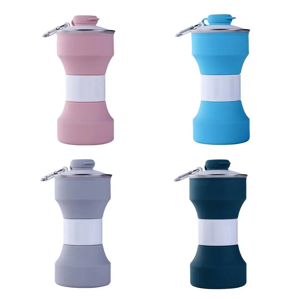 

Портативная бутылка для воды, чашка 650 мл, складная силиконовая чашка для кофейных напитков, складная телескопическая дорожная кружка, мног...