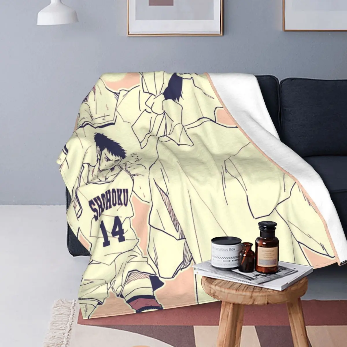 

Slam Dunk Basketball Blanket Velvet Printed Athletic Youth Multifunction Super Warm Throw Blanket for Home Car Rug Piece