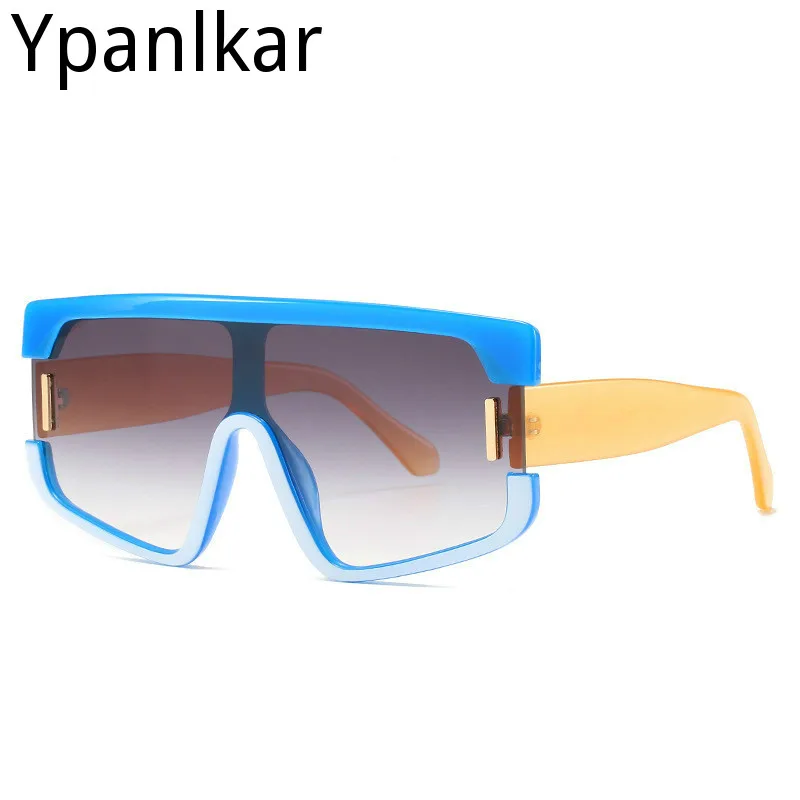 

New Fashion Woman Sunglasses Square Rice Nail One-piece Sunglasses Big Frame UV400 Sunglasses