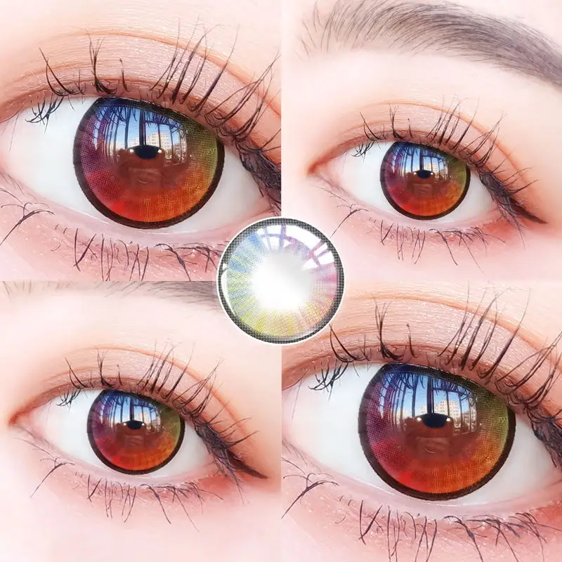 ovolook 2pcspair colored lenses for eyes rainbow contact lenses yearly use eye contacts colored contacts free global shipping