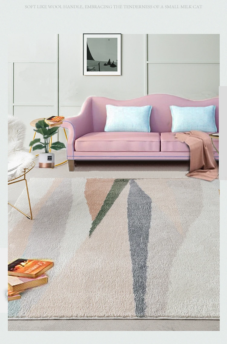 Абстрактный геометрический узор бархатный материал ягненка ковер в