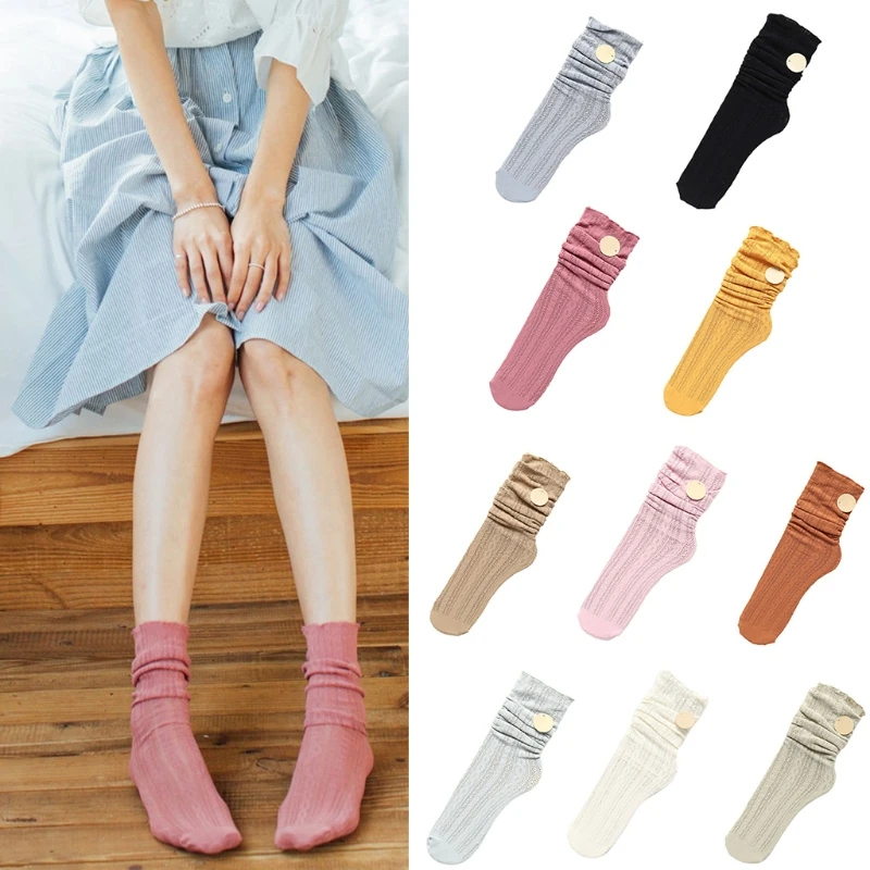 

5 Pairs Women Hollow Out Breathable Mesh Crew Socks Solid Color Braided Striped Pattern Vintage Elastic Loose Mid Tube Hosiery S