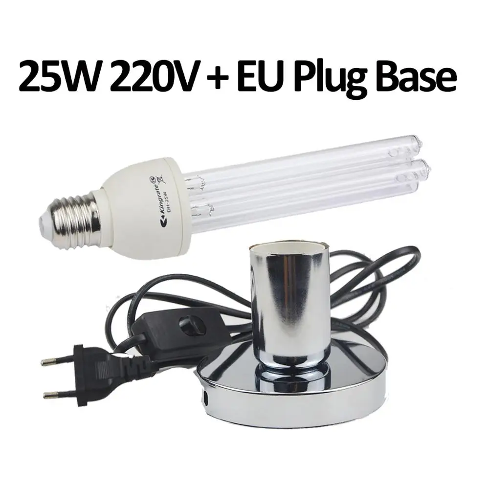 25W 220V EU Plug UVC светодиодный E27 ультрафиолетовая озоновая бактерицидный свет 220 в 110 В бактерицидная кварцевая лампа бактерицидный клещ для дома и ванной комнаты - Мощность в ваттах: 25W 220V EU Plug