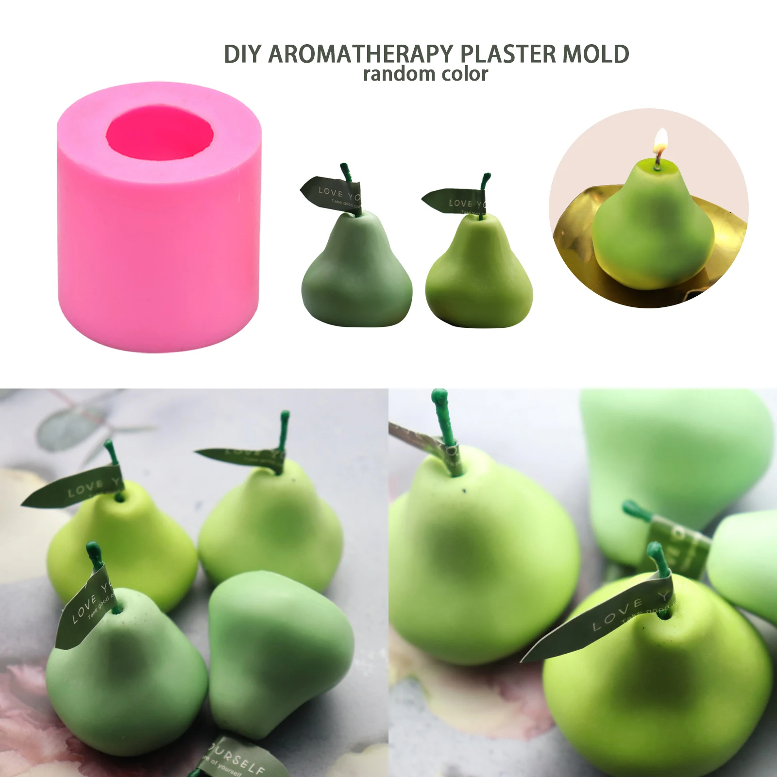 

Candle Form Soap Molds 3D Pear Shape Silicone Candle Mold For Candle Making DIY Aromatherapy Plaster Mould Fondant Cake Decor