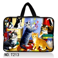 painting cats laptop sleeve for macbook pro 17 15 14 1317 3 inch waterproof notebook case bag protection cover for lenovo funda