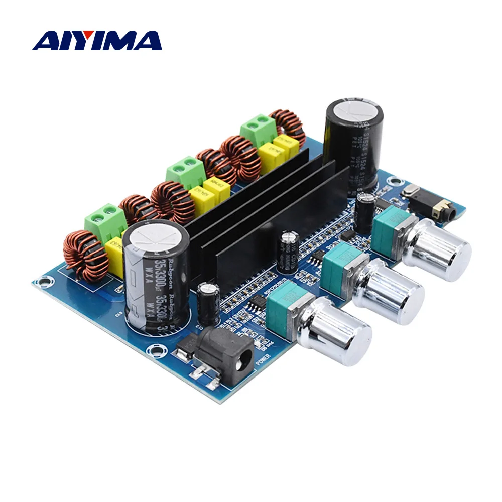 

AIYIMA Bluetooth 5.0 Power Amplifier Audio Board TPA3116D2 Subwoofer Amplifiers 2x50W+100W 2.1 Bass Subwoofer AUX AMP