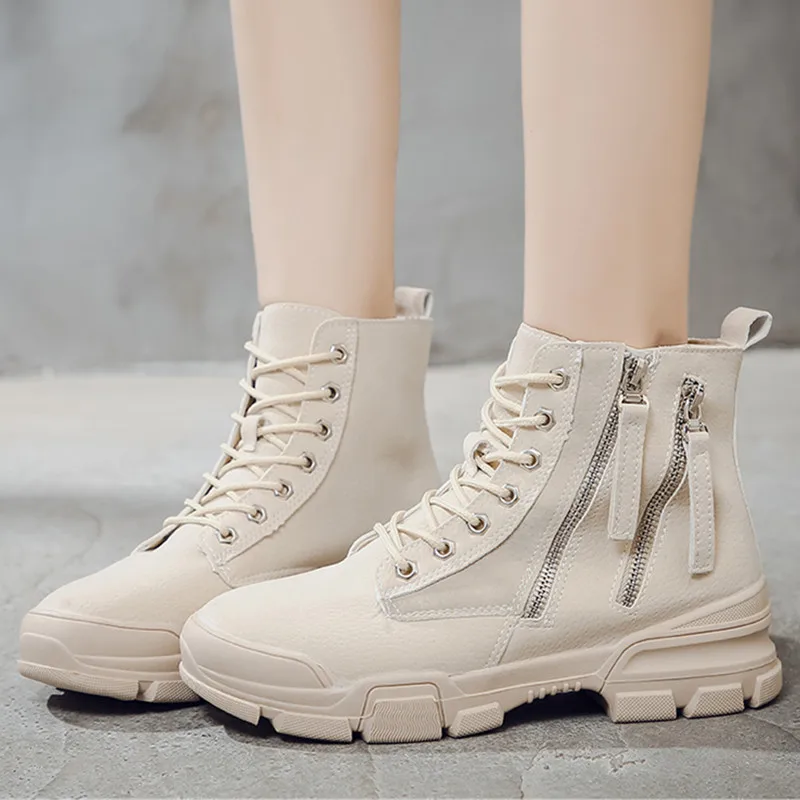 Женские ботинки на молнии из искусственной замши толстой платформе женская