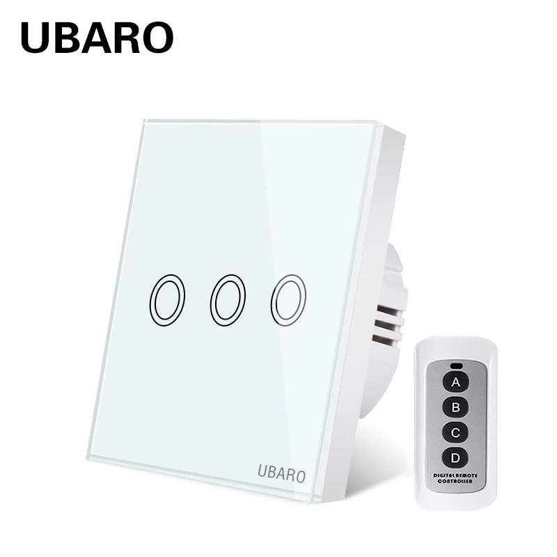 UBARO ЕС/Великобритания Хрустальная стеклянная панель беспроводной пульт