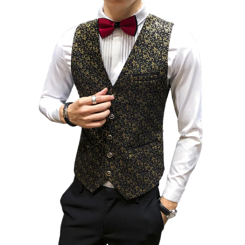 Мужской жилет большого размера 5XL модный мужской для ночного клуба весенний и