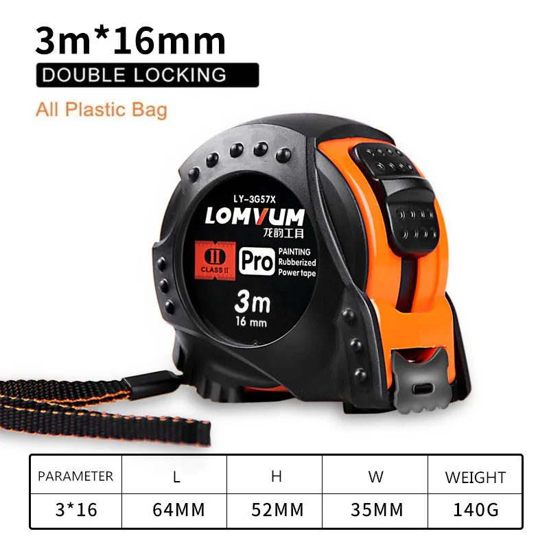 LOMVUM 3 м стальная лента для измерения двухсторонняя 5 Британский метрический Тип 7