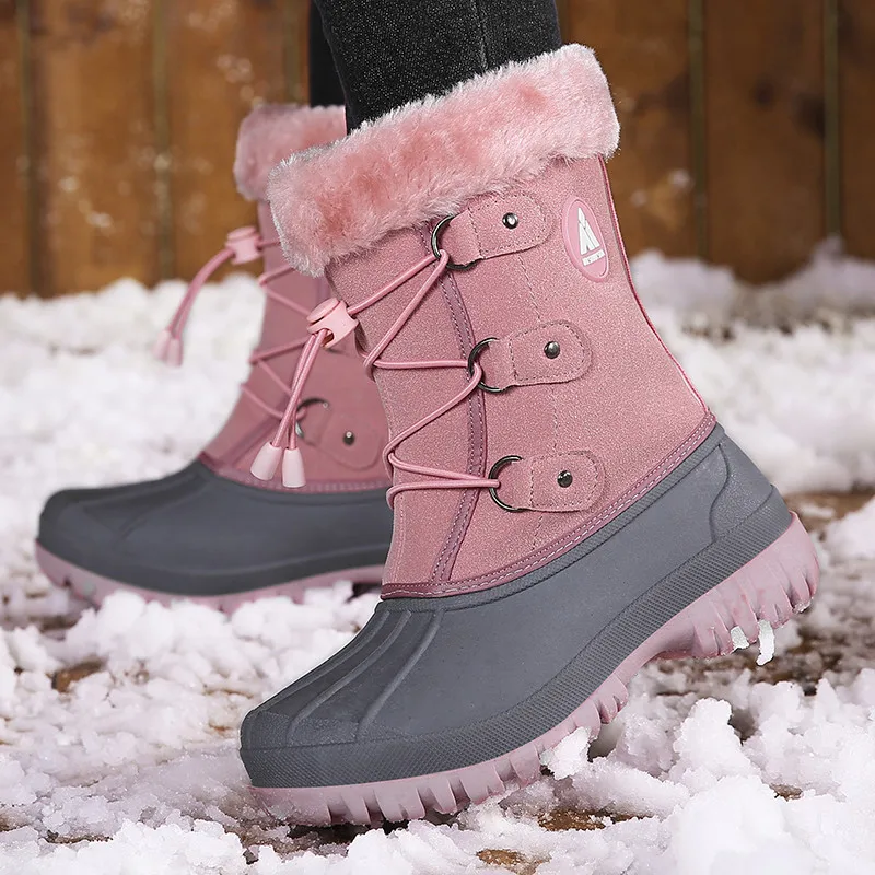 Уличные ботинки для девочек зимние детские кроссовки мальчиков теплые плюшевые