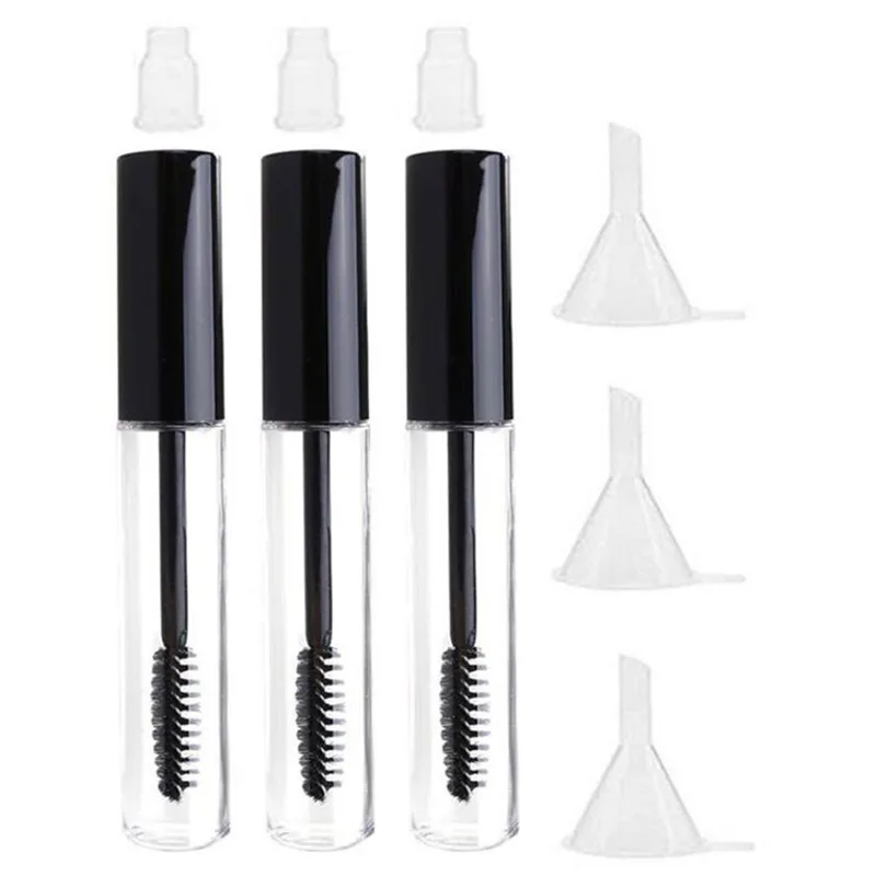 

3pcs 10ml Empty Mascara Tube with Eyelash Wand, Eyelash Cream Container Bottle with Inserts, Funnels for DIY Cosmetics Mascara