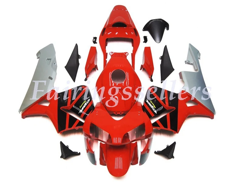 Топ(литьевая форма) ABS мотоцикл полный комплект обтекателя Подходит для Honda CBR600RR F5 2004 2003 обтекатели Набор матовый черный Repsol - Цвет: OEM Style Red