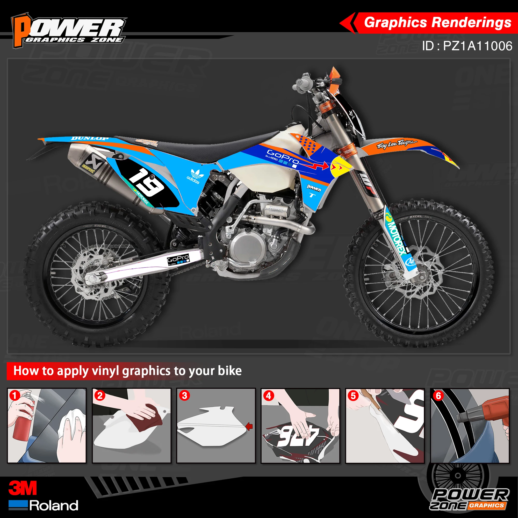 Персонализированные графические фоны PowerZone Team наклейки 3M Набор наклеек для KTM SX SXF