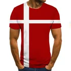 Футболка мужская с 3D-принтом национального флага, универсальная Повседневная рубашка с коротким рукавом, лето 2021