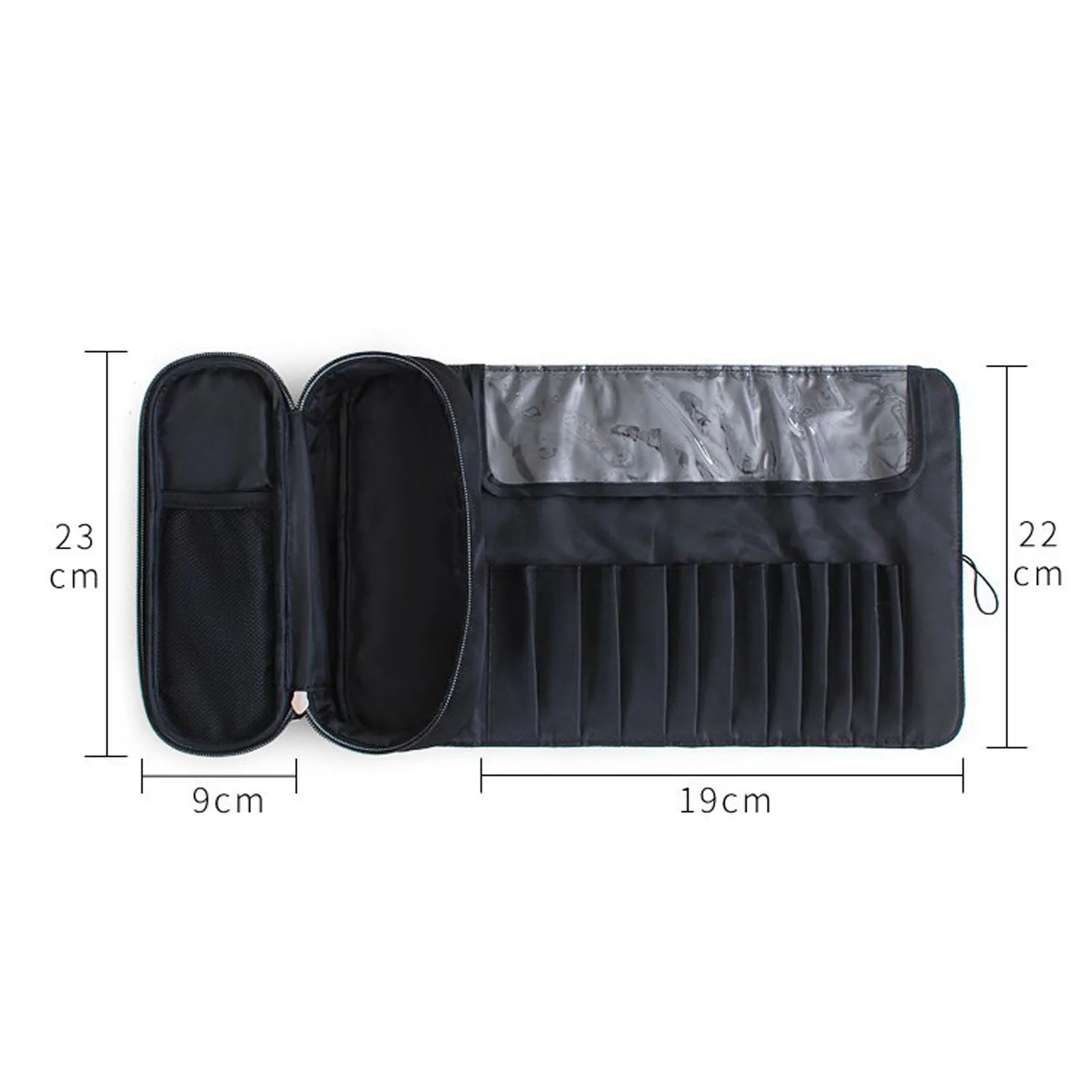 

Folding Cosmetic Storage Bag Make-Up Roll Bag Brush Box Travel Large Capacity Multi-Room Portable Inner Zipper Cosmetic Pack
